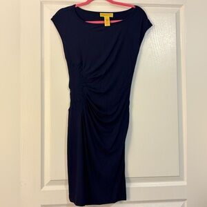 Catherine Malandrino Navy Ruched Dress